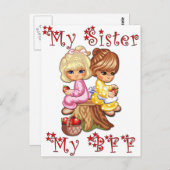 Meine Schwester, meine BESTE FREUNDIN Postkarte (Vorne/Hinten)
