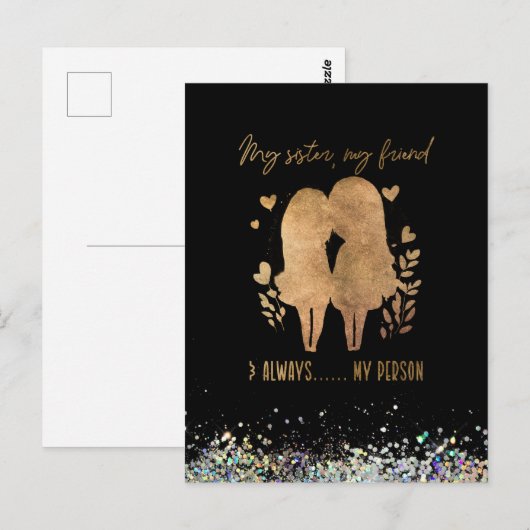 Meine Schwester Postkarte (Vorne/Hinten)
