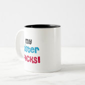 Meine Schwester schaukelt T - Shirts und Geschenke Zweifarbige Tasse (Vorderseite Links)