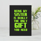 Meine Schwester zu sein ist wirklich das einzige G Dankeskarte (Stehend Vorderseite)