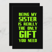 Meine Schwester zu sein ist wirklich das einzige G Dankeskarte (Vorne/Hinten)