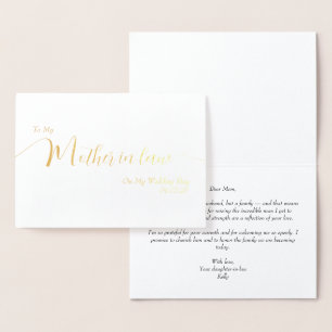 Meine Schwiegermutter an meinem Hochzeitstag Elega Folienkarte