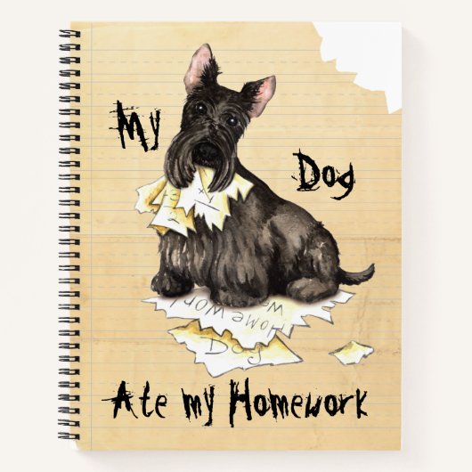 Meine Scottie Ate Meine Hausaufgaben Notizbuch (Vorderseite)