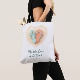 Meine Seele lebt am Strand Einkaufstasche Tasche