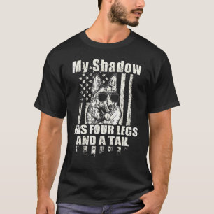 Meine Shadow German Shepherd Proud American Flag T-Shirt