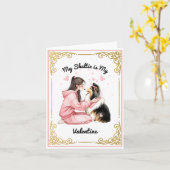 Meine Sheltie ist mein Valentine Karte (Gelbe Blume)