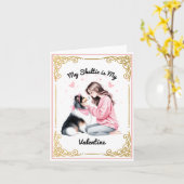 Meine Sheltie ist mein Valentine Karte (Gelbe Blume)