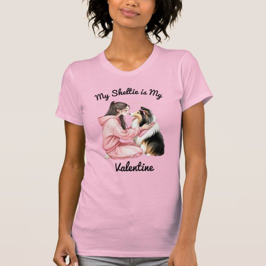 Meine Sheltie ist mein Valentine T-Shirt (Vorderseite)