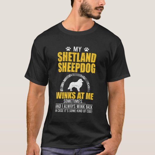 Meine Shetland Sheepdog Winks bei mir Downer T-Shirt (Vorderseite)