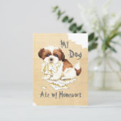 Meine Shih Tzu Ate meine Hausaufgaben Postkarte (Stehend Vorderseite)