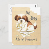 Meine Shih Tzu Ate meine Hausaufgaben Postkarte (Vorne/Hinten)