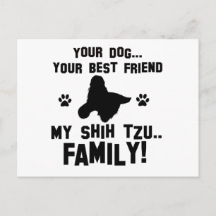 Meine shih tzu Familie, dein Hund nur ein bester F Postkarte