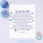 Meine SISTER Mein Freund Gedicht mit Grafik Flyer (Einzeln)