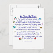 Meine SISTER Mein Freund Gedicht mit Grafik Postkarte (Vorne/Hinten)