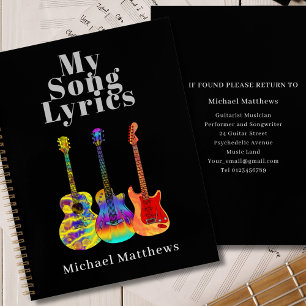 Meine Song-Texte Gitarrist Custom Notizblock
