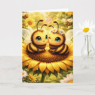 Meine Sonnenblume Biene Karte