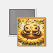 Meine Sonnenblume Biene Magnet (Vorderseite/Rückseite)