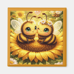 Meine Sonnenblume Biene Magnet