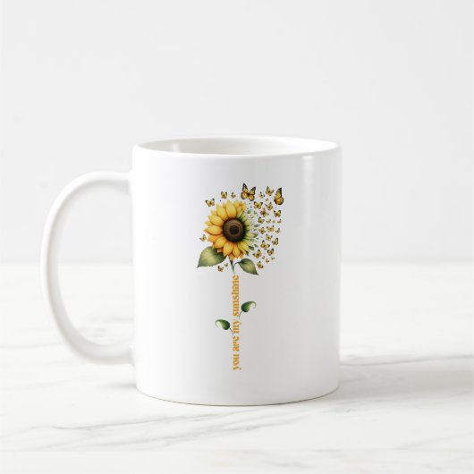 Meine Sonnenbrille Sonnenblumen Personalisiert Kaffeetasse (Links)
