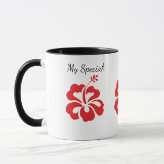 Meine spezielle rote Hibiskus-Blumen-Kaffeetasse Tasse