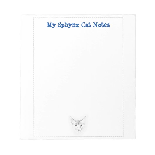 Meine Sphynx Cat Notes Niedlich Sketch Notizblock (Vorderseite)
