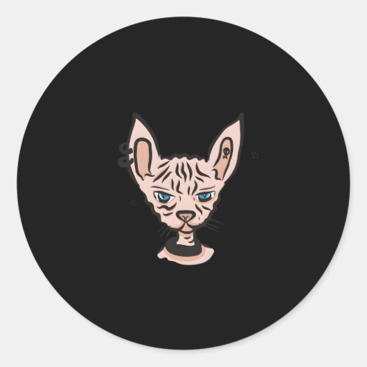 Meine Sphynx hält dich für zu haarlose katzenlose Runder Aufkleber (Vorderseite)
