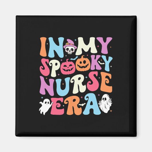 Meine Spooky Nurse Era Halloween Groovy Nursing Ha Magnet (Vorne)