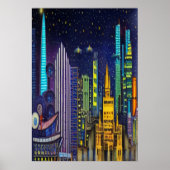 Meine Stadt nachts | AI Art Poster (Vorne)