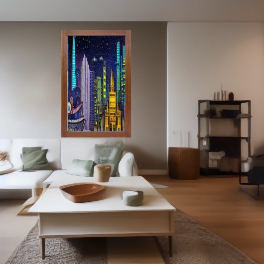 Meine Stadt nachts | AI Art Poster