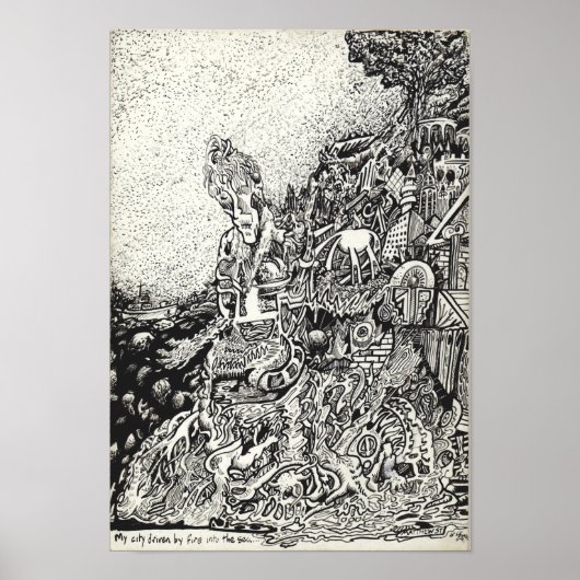 Meine Stadt wurde durch Feuer ins Meer getrieben. Poster (Vorne)