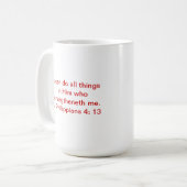 Meine Stärke in Christus-Tasse Kaffeetasse (Vorderseite Links)