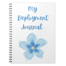 Meine Stationierung Journal mit blauer Blume
