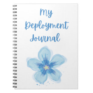 Meine Stationierung Journal mit blauer Blume Notizblock