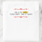 Meine Stimme AAC Ovaler Aufkleber (Tasche)