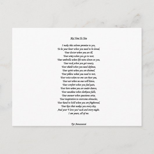 MEINE STIMME AN DICH POSTCARD POSTKARTE (Vorderseite)