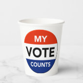 Meine Stimme zählt Pappbecher (Vorderseite)