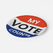 Meine Stimme zählt Pappteller (Schrägansicht)