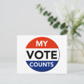 Meine Stimme zählt Postkarte (Stehend Vorderseite)