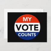 Meine Stimme zählt Postkarte (Vorne/Hinten)