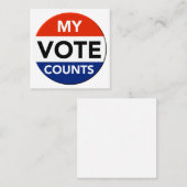 Meine Stimme zählt Quadratische Visitenkarte (Vorne/Hinten)