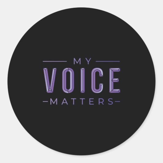 Meine Stimme zählt Runder Aufkleber (Vorderseite)
