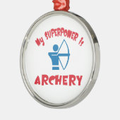 Meine Supermacht ist Bogenschießen Ornament Aus Metall (Links)