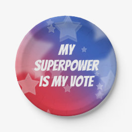 Meine Supermacht ist meine Stimme Pappteller