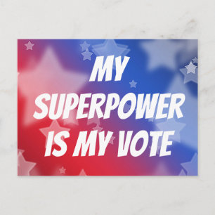 Meine Supermacht ist meine Stimme Postkarte