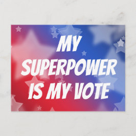 Meine Supermacht ist meine Stimme Postkarte