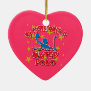 Meine Supermacht ist Wasserball Keramik Ornament