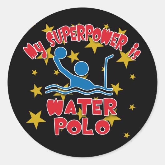 Meine Supermacht ist Water Polo Runder Aufkleber (Vorderseite)