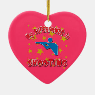 Meine Supermacht schießt Keramik Ornament