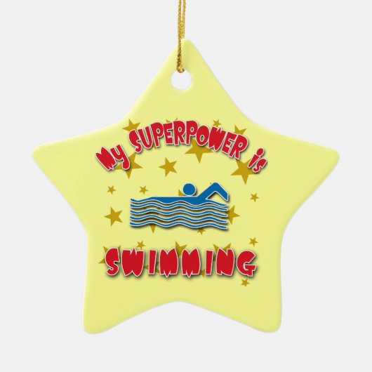 Meine Supermacht schwimmt Keramikornament (Vorne)