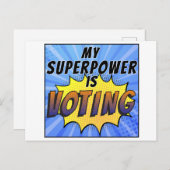 Meine Supermacht stimmt ab Postkarte (Vorne/Hinten)